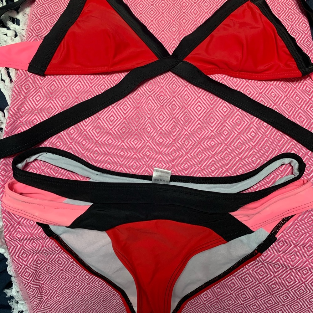 Two tone color bikini